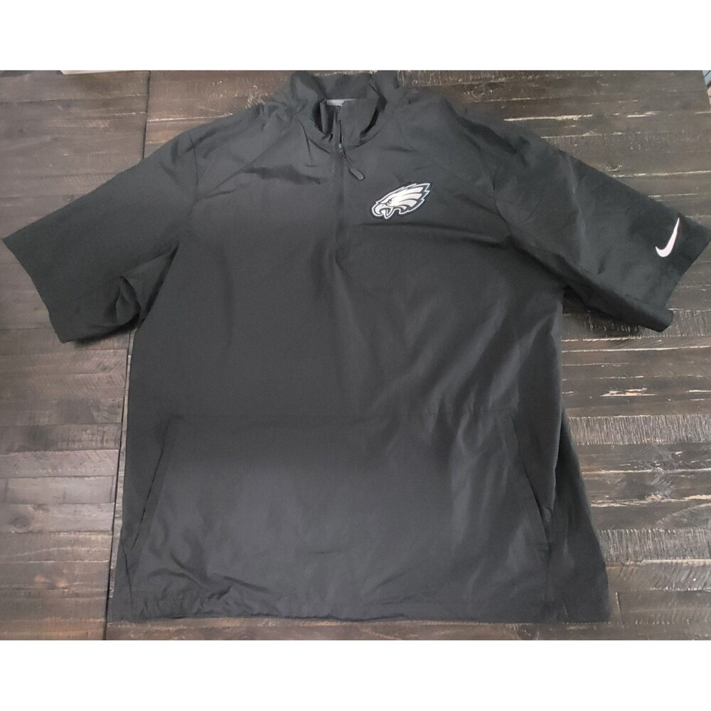 Nike Black Philadelphia Eagles Sideline Short Sleeve Coach Jacket Men's XXLT